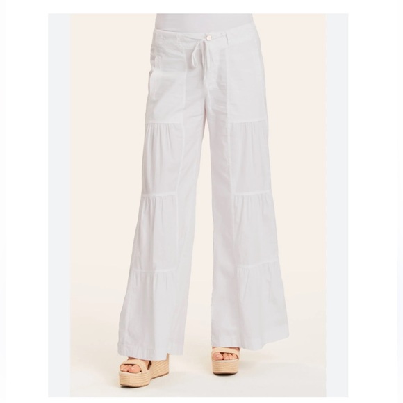 XCVI Pants - XCVI | Wearables NWT White Terraced Cotton Wide Leg Pant Size M